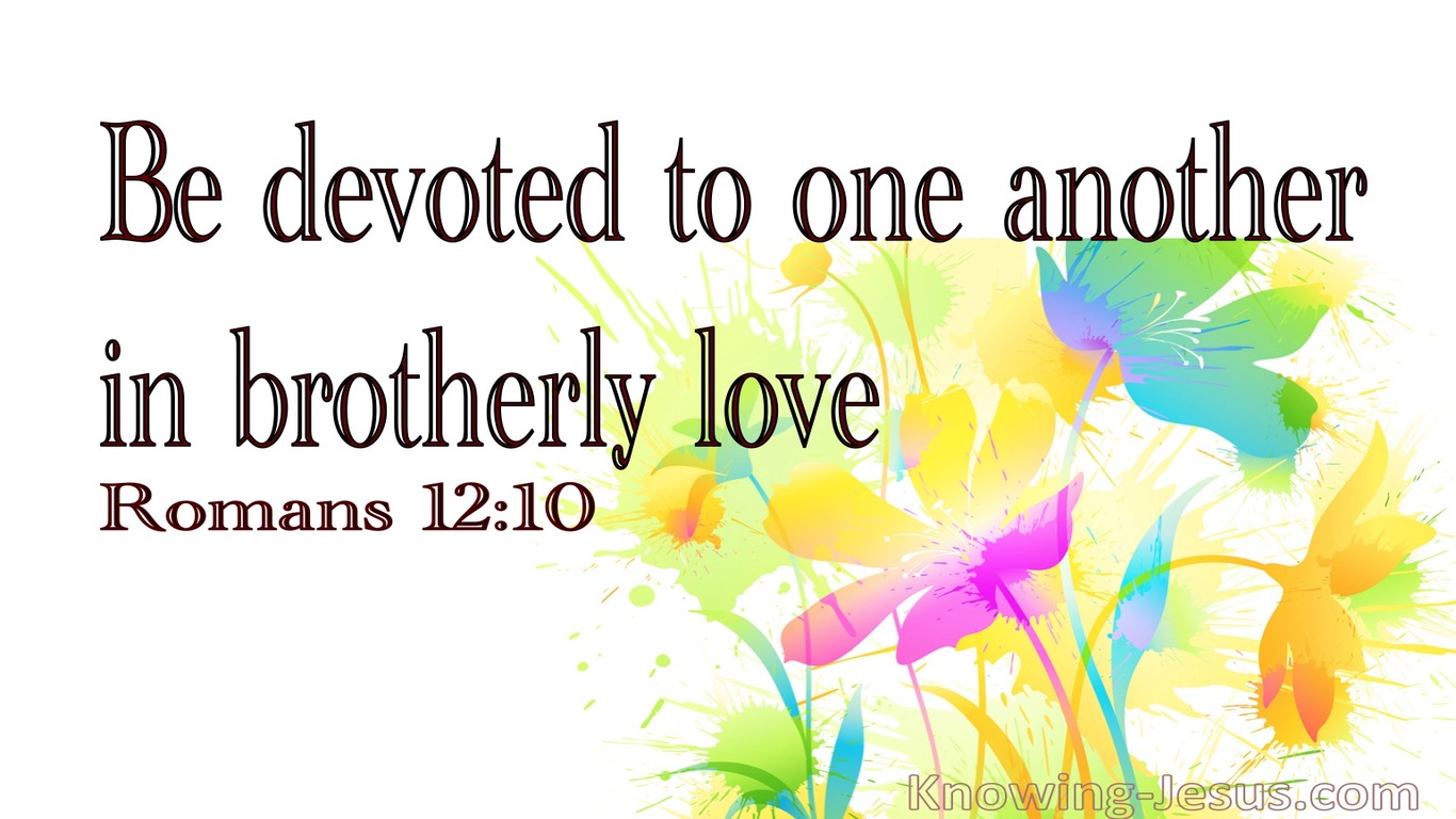 Romans 12:10 Be Kindly Affectioned  To One Another (white)